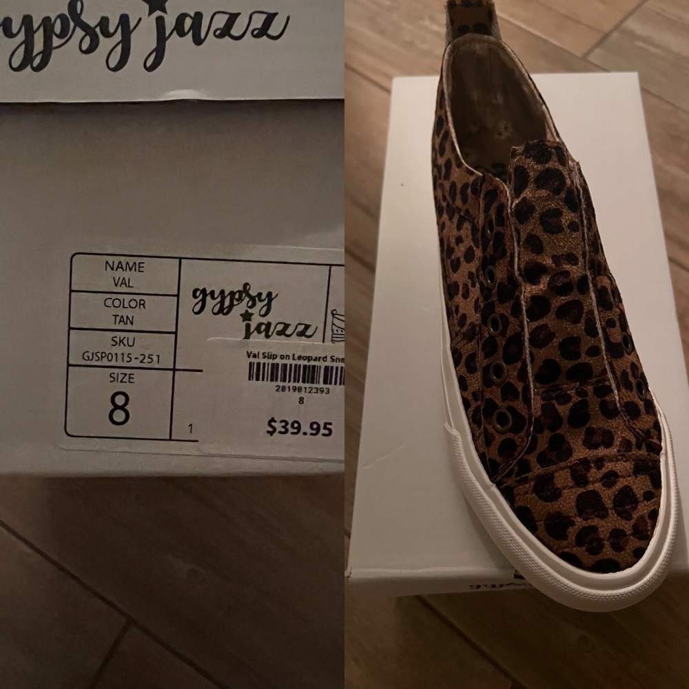 Gypsy jazz leopard slip on sneaks